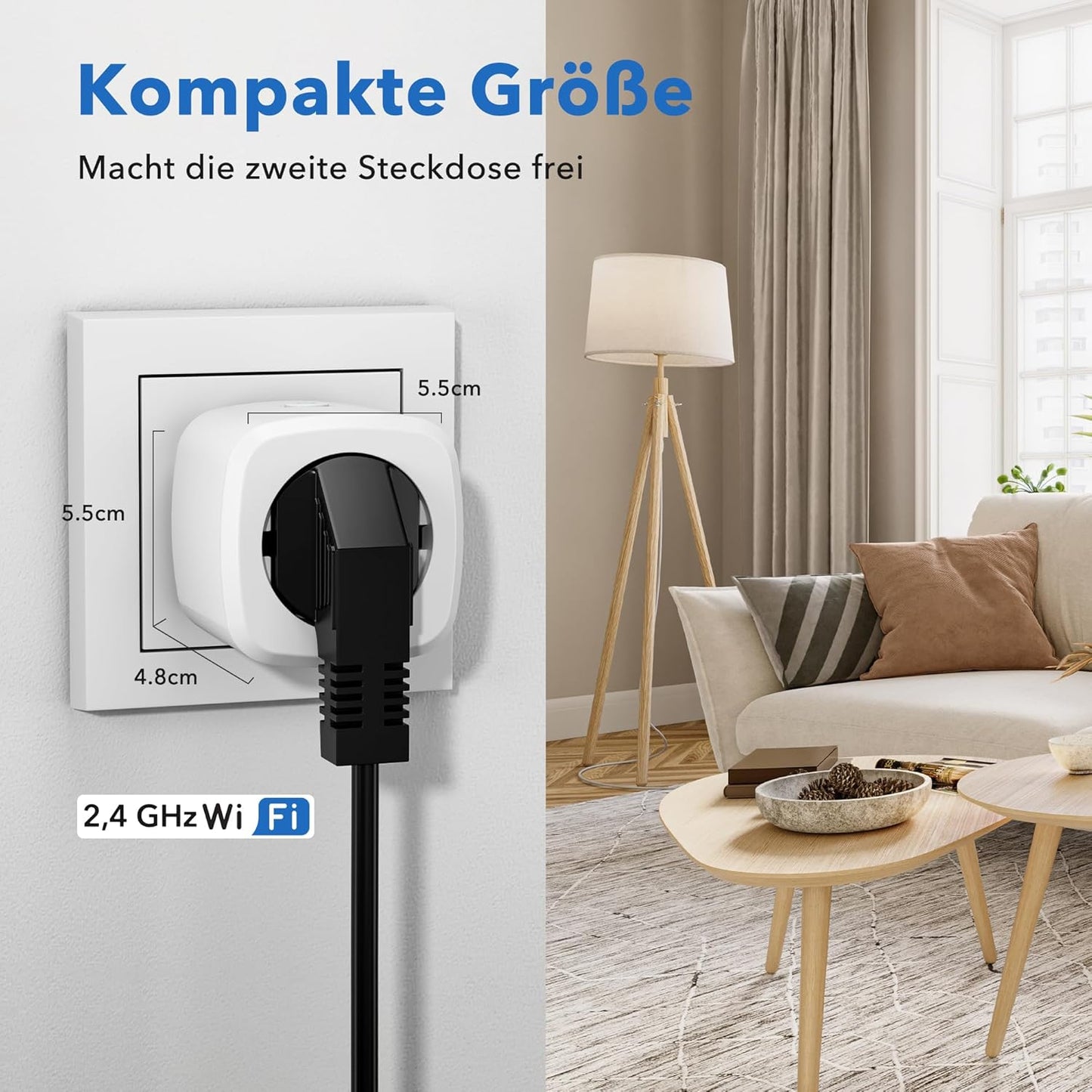 HBN-älypistoke, 4 kpl, virrankulutuksen mittauksella – WiFi, ääniohjaus, 10 A