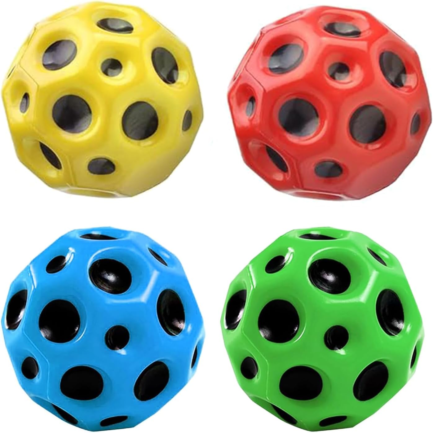 Bouncy balls farvede, 4 stk. pr. pakke