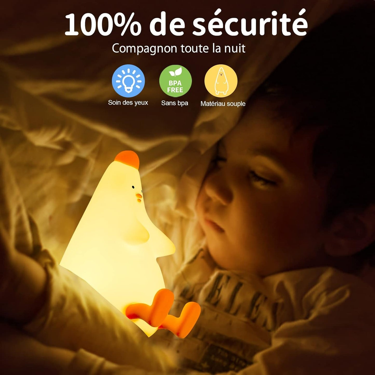 Öölamp lastele istuv kana