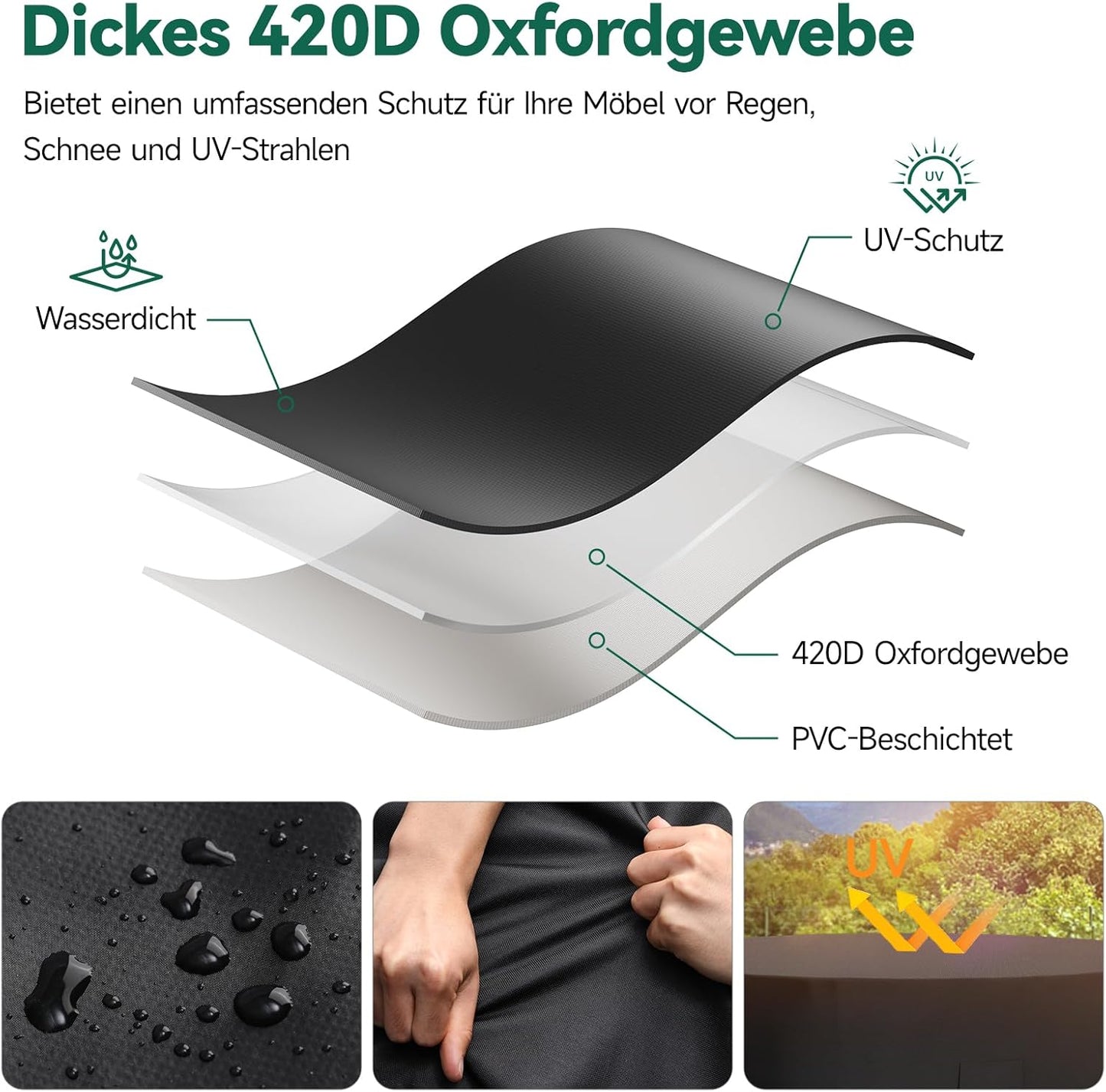 Garden Furniture Cover, 274x80 cm, Waterproof