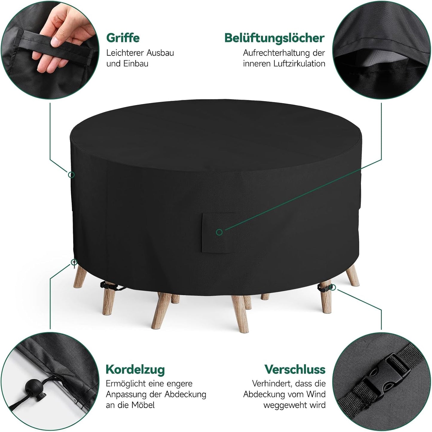 Garden Furniture Cover, 274x80 cm, Waterproof