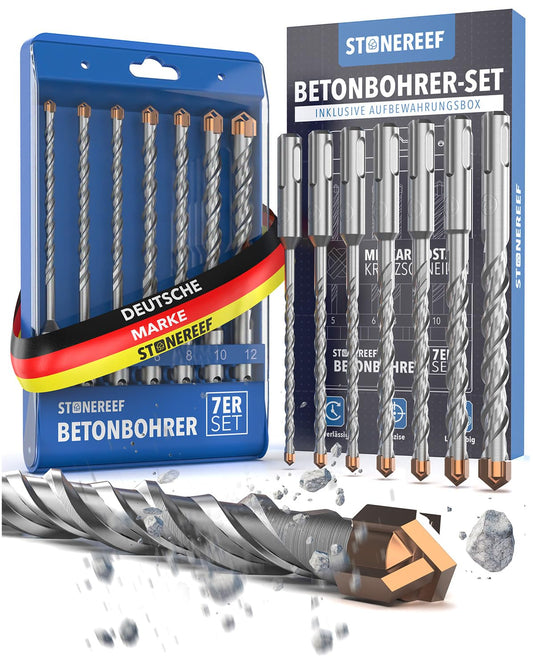 Betoonipuuride komplekt SDS Plus, 7-osaline (5–12 mm x 156 mm)