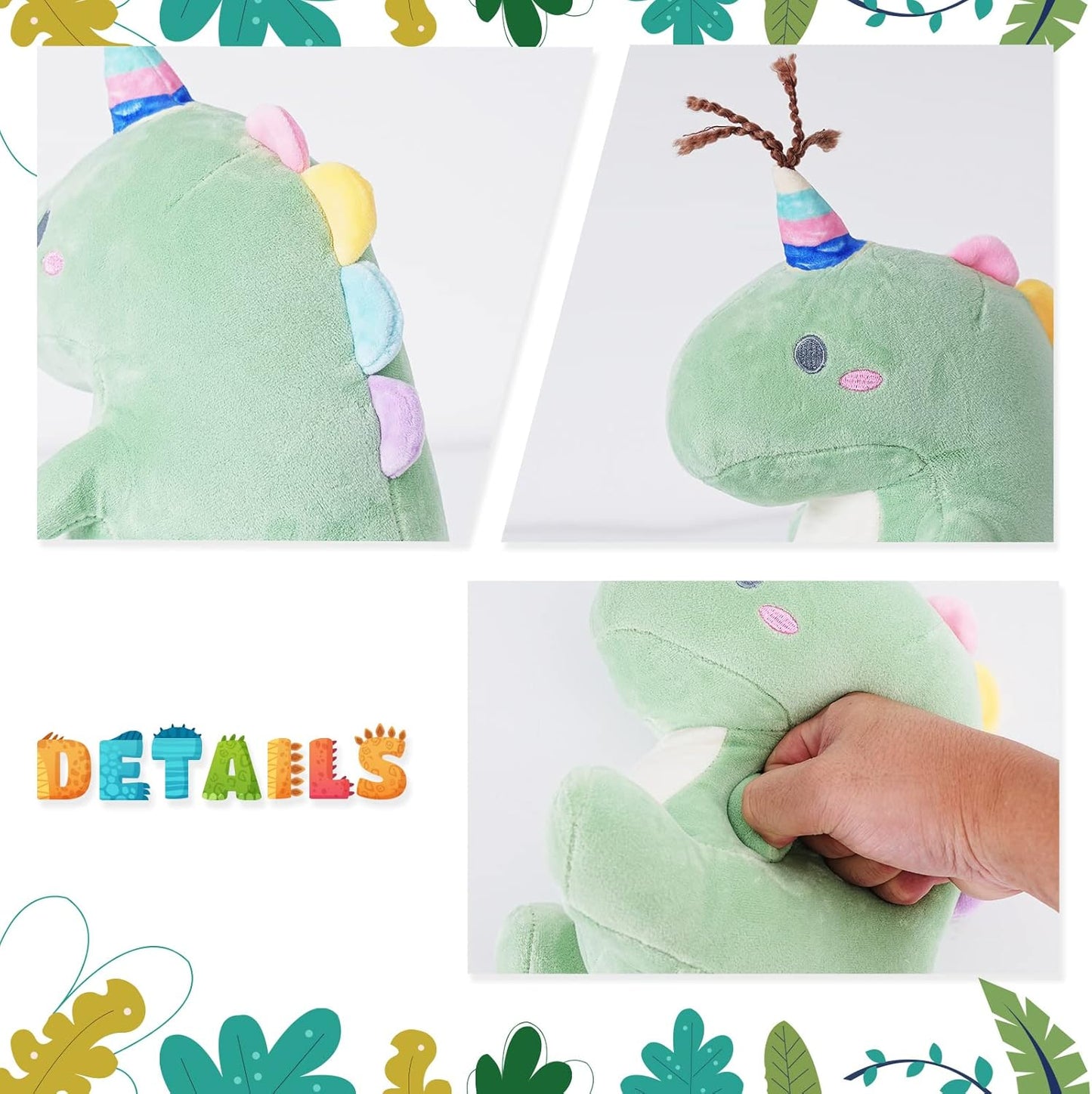 Dinosaurus-pehmolelu XXL, vihreä, 30 cm