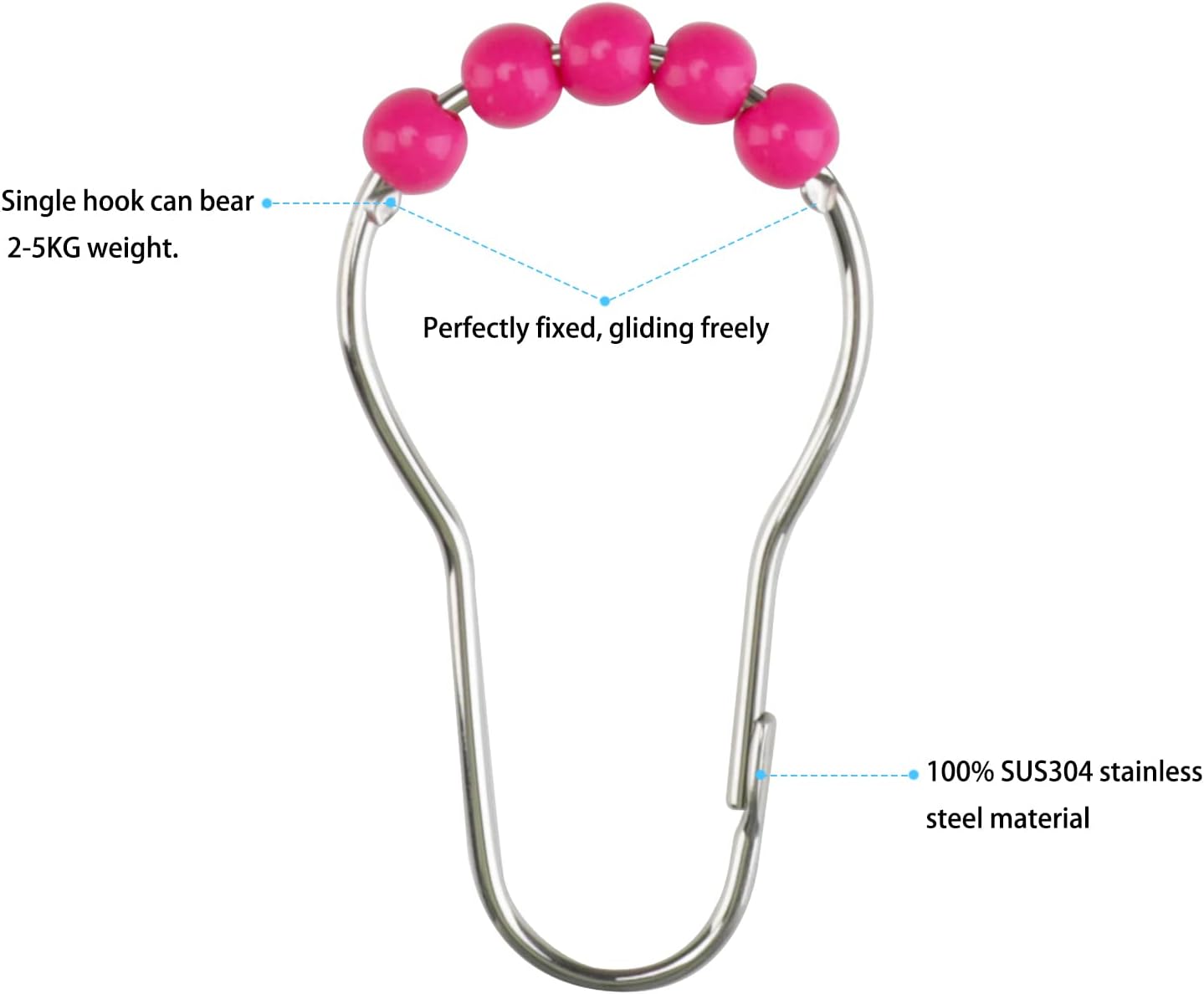 Metal shower curtain rings