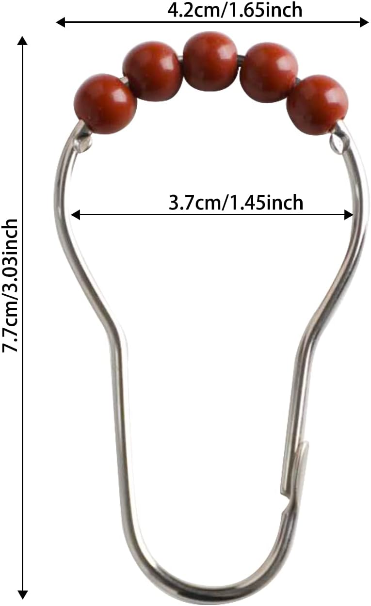 Brown metal shower curtain rings
