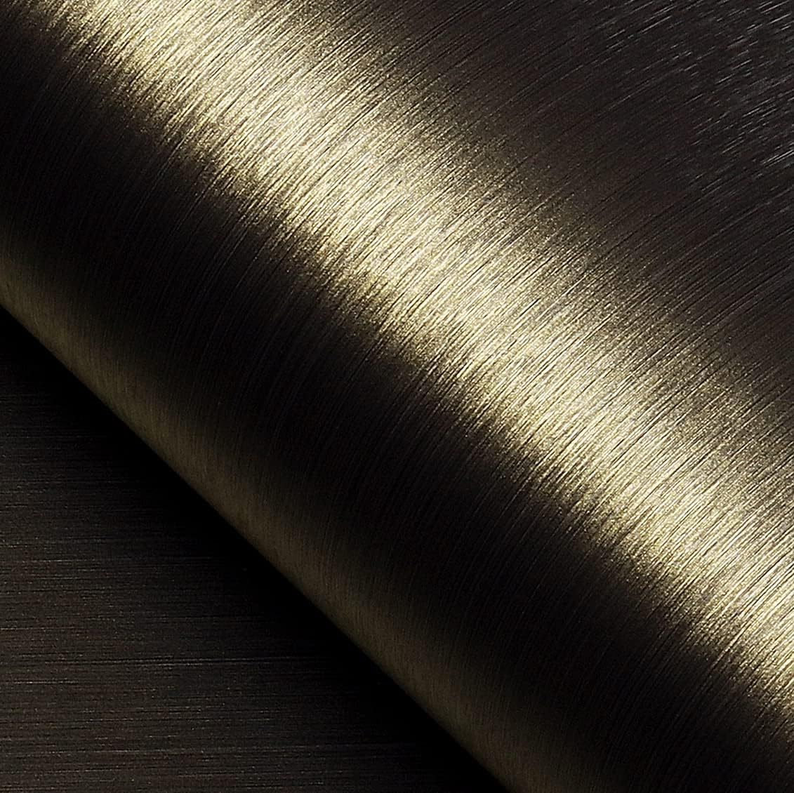 Rudos spalvos metalinio atspalvio dekoratyvinė lipni plėvelė 40 cm x 6 m – vinilo plėvelė su nerūdijančio plieno efektu, skirta baldams ir darbo paviršiams, atspari vandeniui ir plaunama