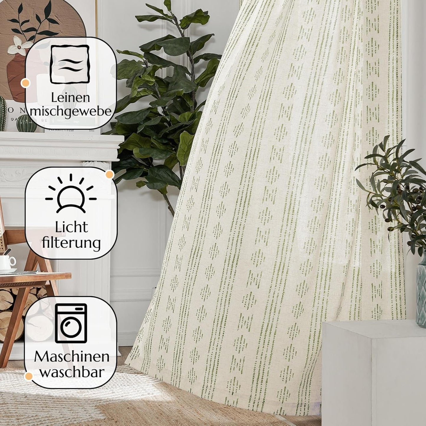 Boho-Style Curtains, 140x225 cm