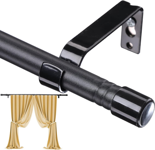 Metal curtain rod, 76–116 cm, black