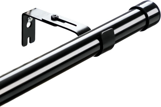 Metal curtain rod, 76 cm, 25 mm in diameter, black
