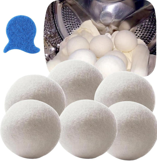 Kuivatuspallid 6 tk 5 cm, Antistaatilised Kuivatuspallid Sulejopedele ja Pesule, Loomakarvade Eemaldajaga