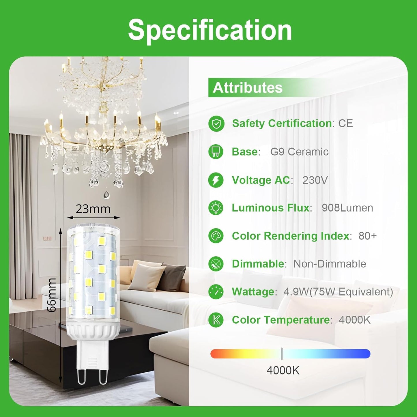 GU10 LED-pirn 4,9 W energiasäästlik, mittedimmerdatav