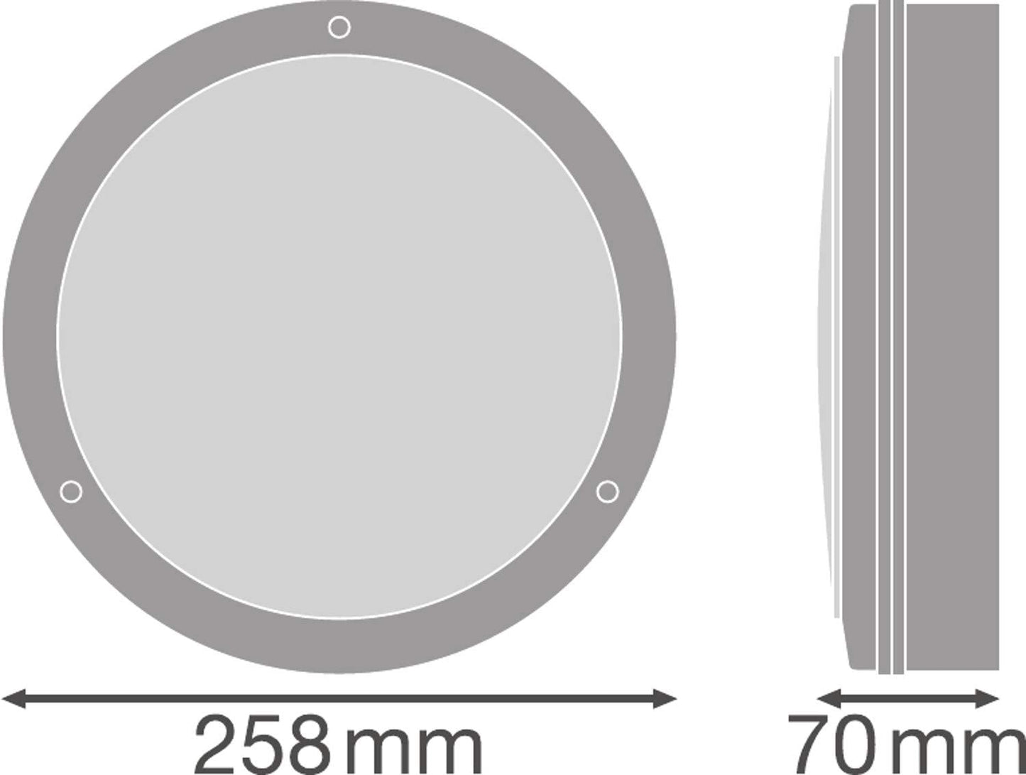 Ledvance Surface Bulkhead 250, 10W, 3000K, 800lm Decken- und Wandleuchte