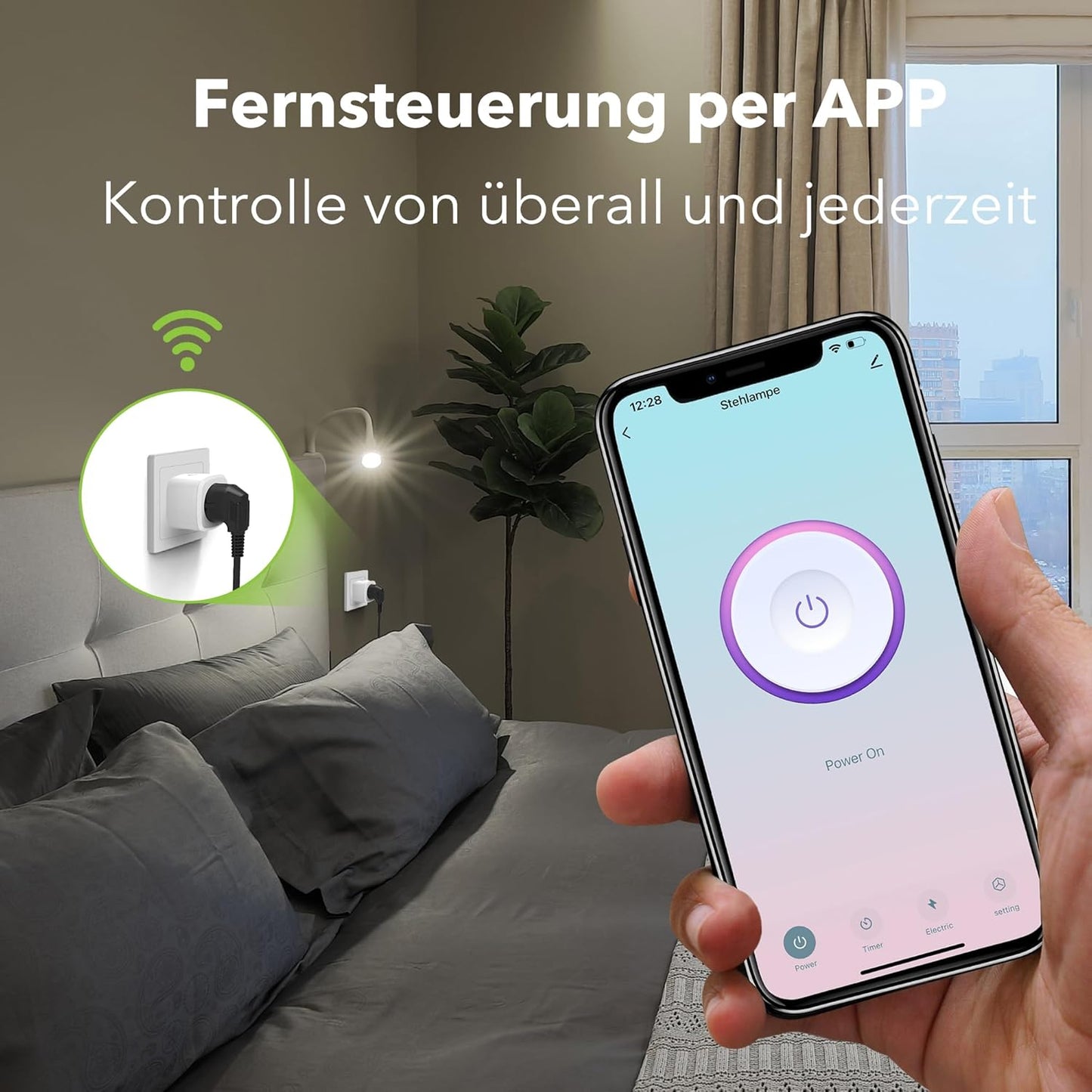 HBN Smart Plug 4-pak med strømforbrugsmåler – WiFi, stemmestyring, 10 A