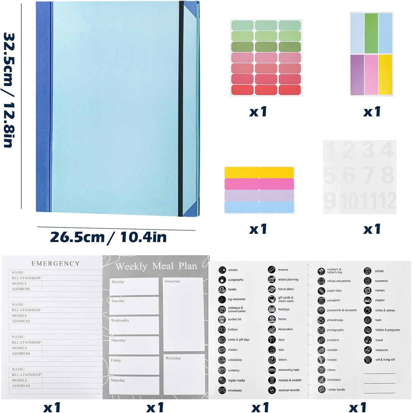 A4/A5 Document Organizer – High-Capacity Portfolio Folder with 12 Envelopes and 3 Designs