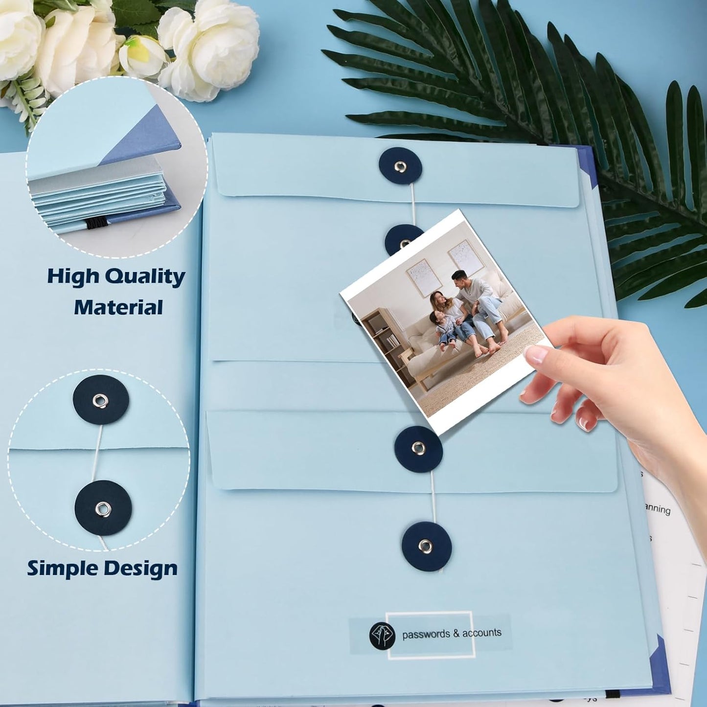 A4/A5 Document Organizer – High-Capacity Portfolio Folder with 12 Envelopes and 3 Designs