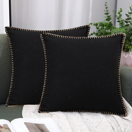 Linen Pillow Covers, Set of 2, 45x45