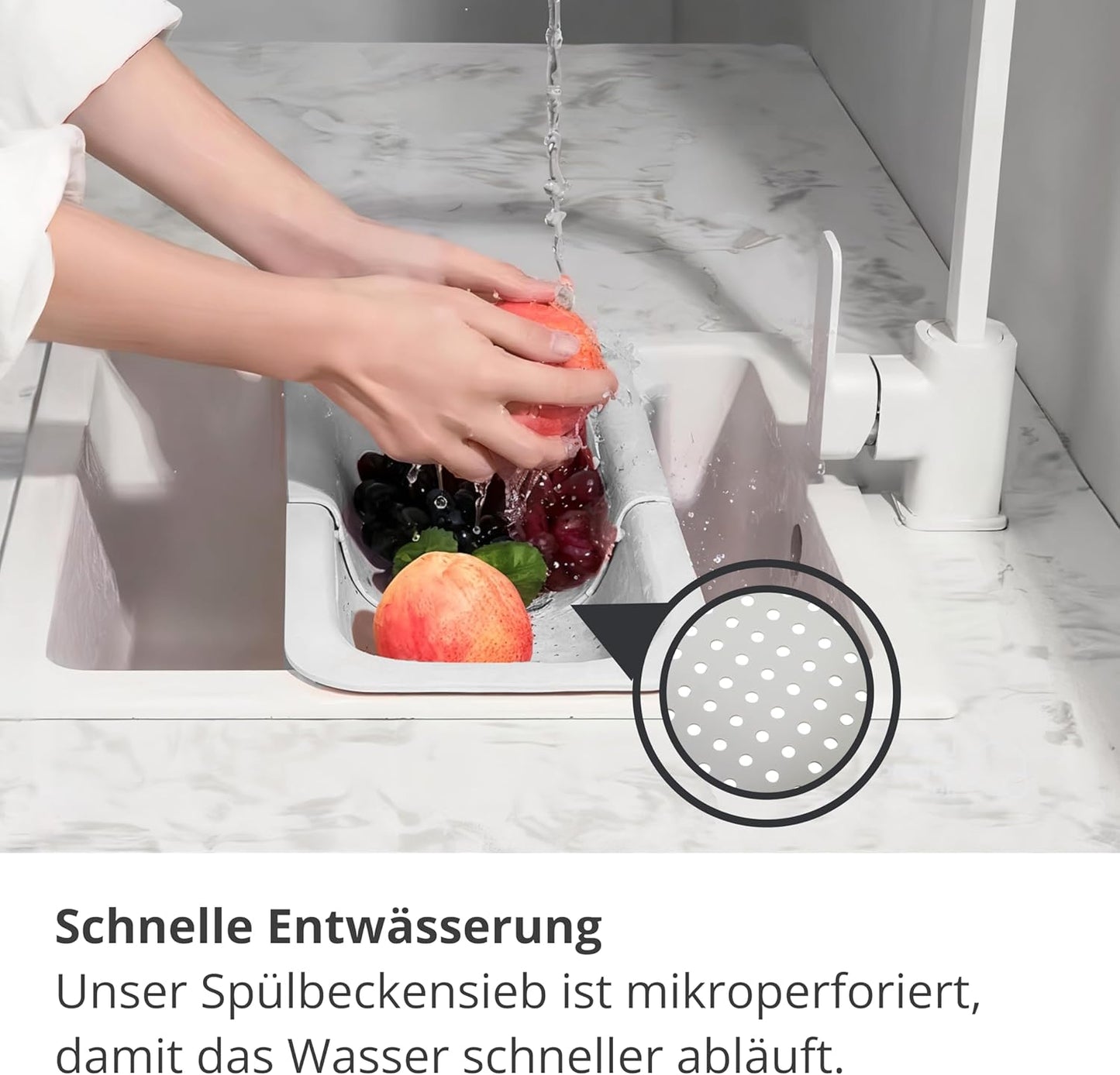 Ausziehbares Küchensieb, Spülsieb