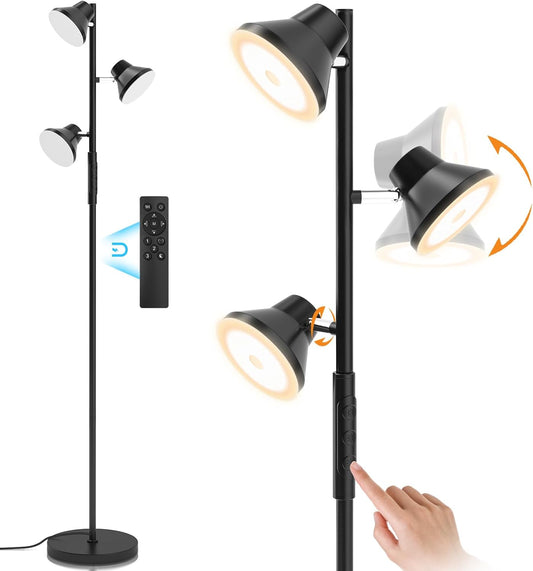 Dimmerdatav LED-põrandalamp 2700K–6500K, pööratavate peadega