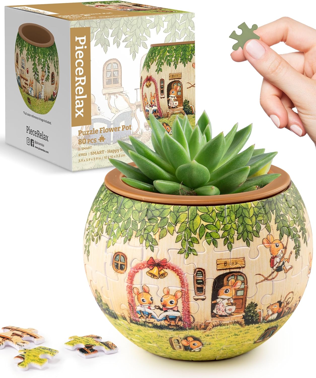 3D Puzzle Flower Pot for Cacti and Succulents – A Creative Gift Idea