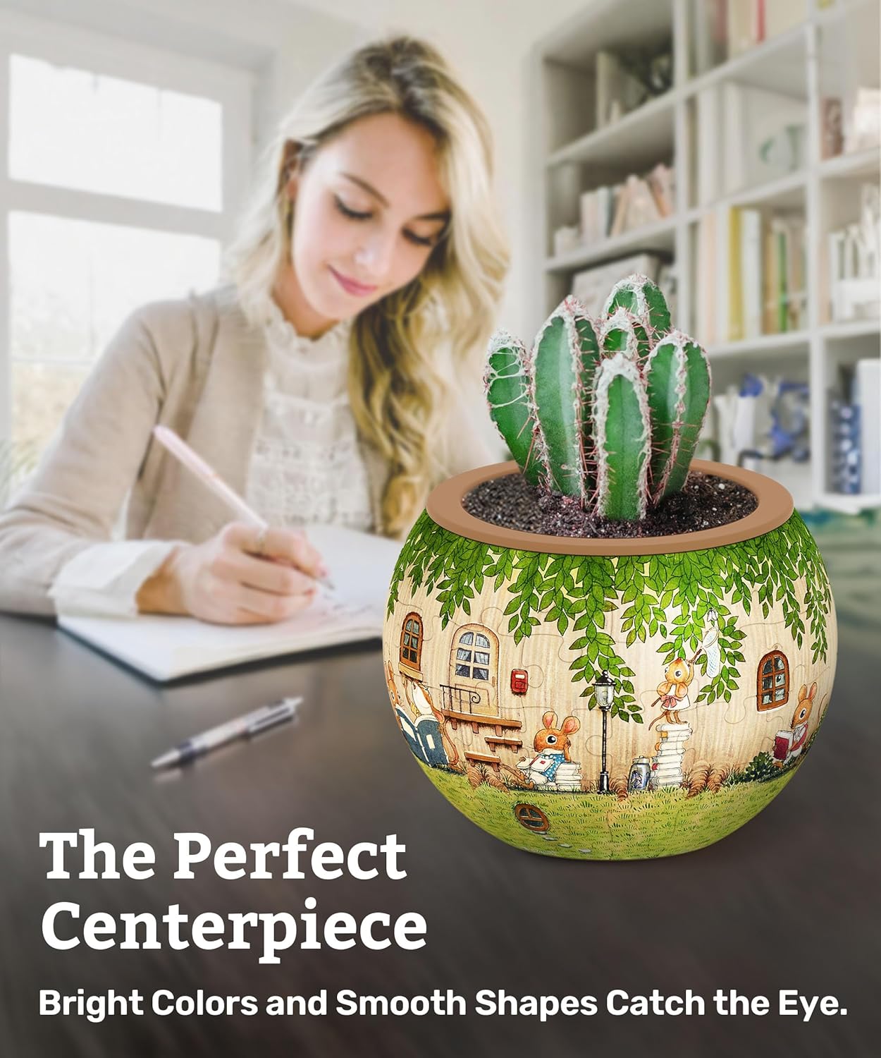 3D Puzzle Flower Pot for Cacti and Succulents – A Creative Gift Idea