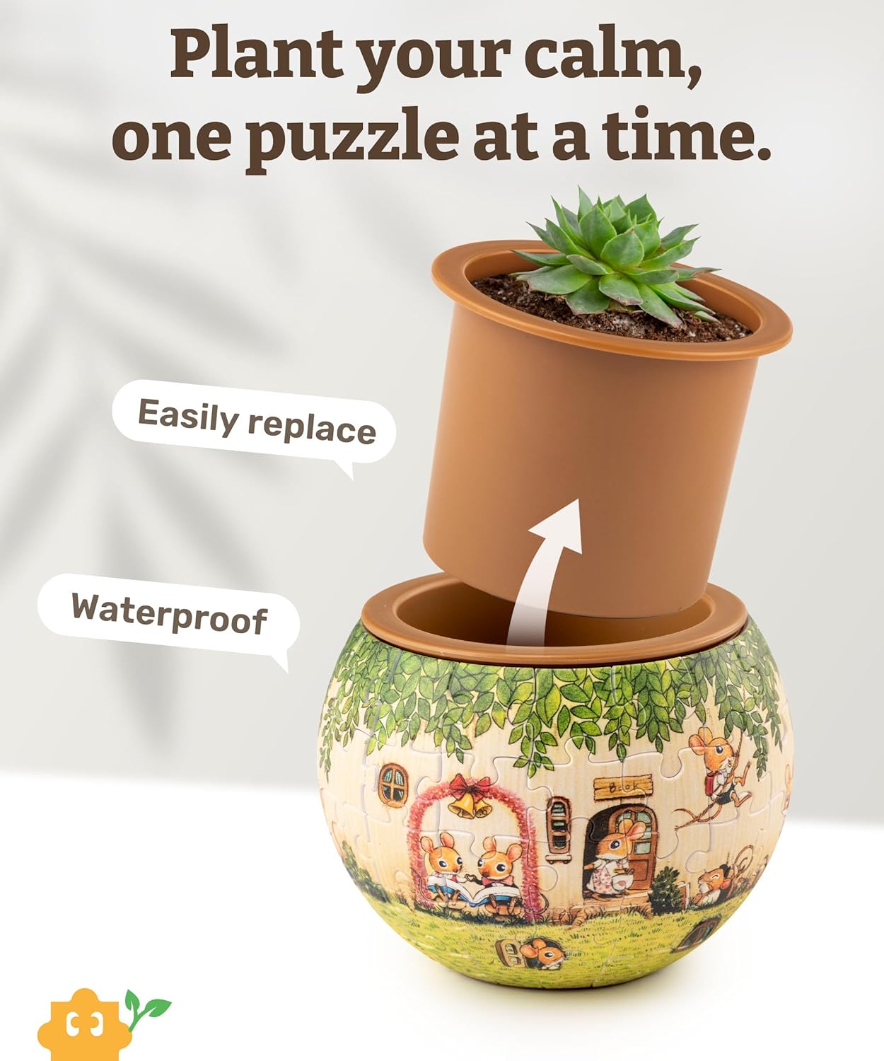 3D Puzzle Flower Pot for Cacti and Succulents – A Creative Gift Idea