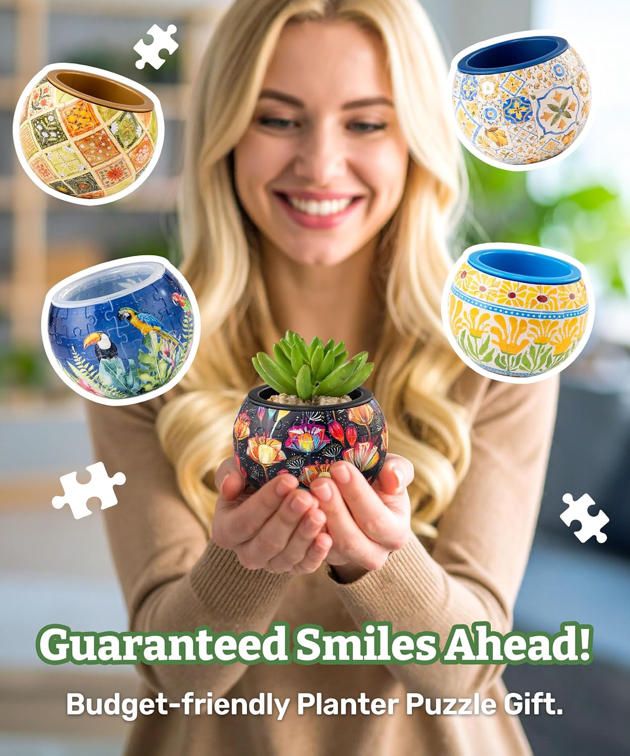 3D Puzzle Flower Pot for Cacti and Succulents – A Creative Gift Idea