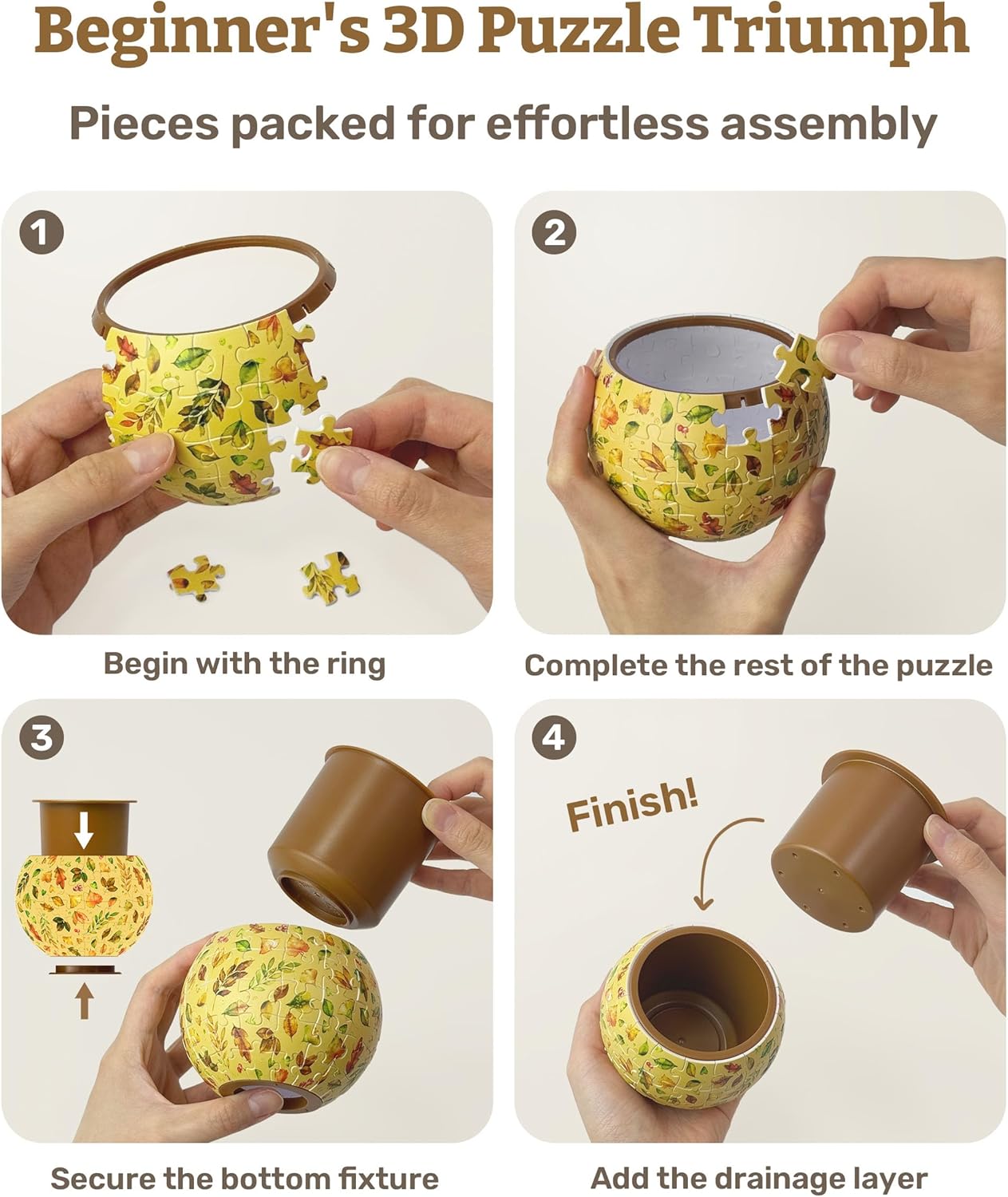3D Puzzle Flower Pot for Cacti and Succulents – A Creative Gift Idea