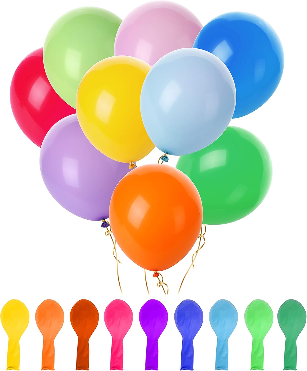 Balloner – 12 tommer, 54 stk., klare farver, latex