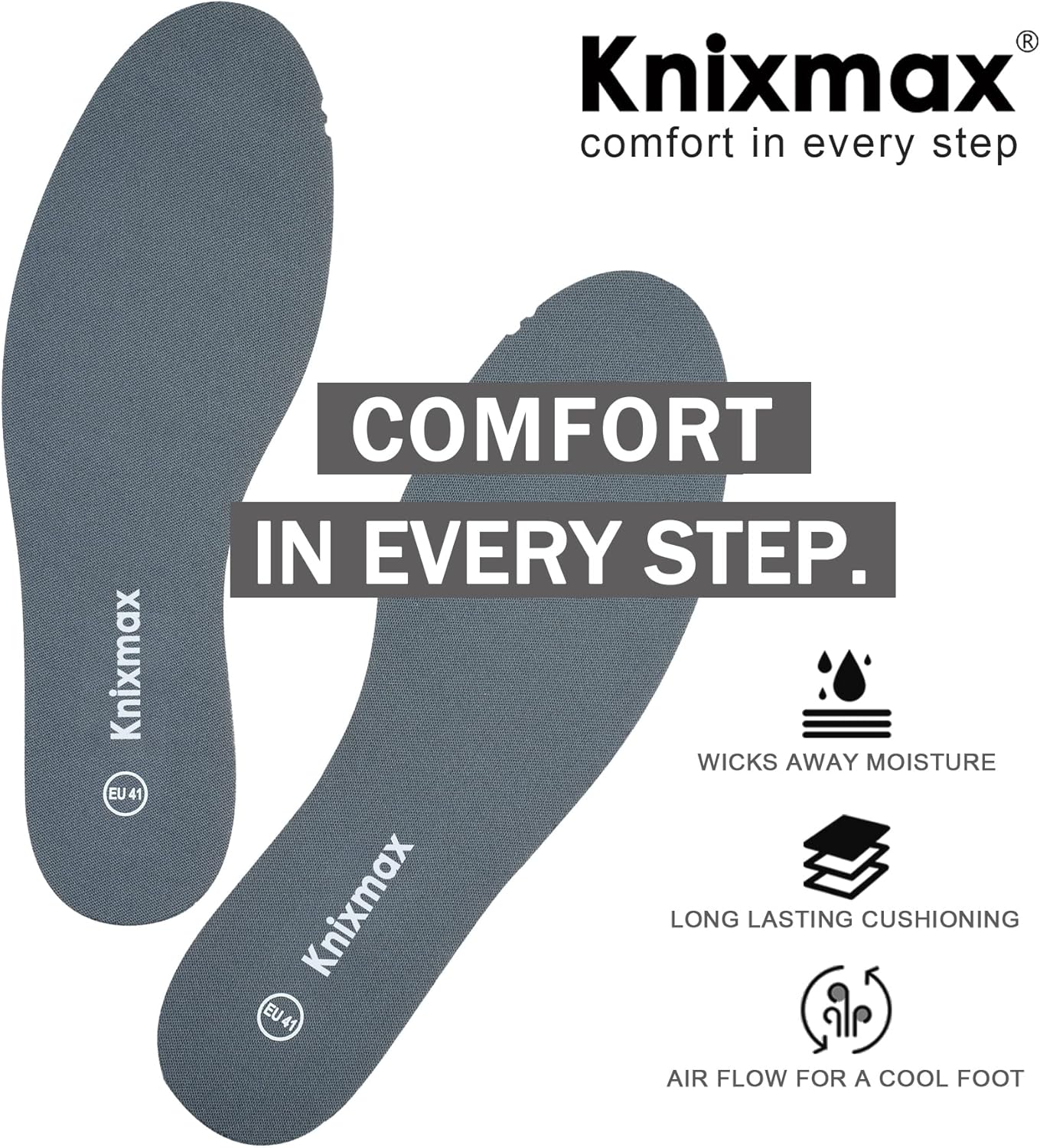 Knixmax Memory Foam -sisäpohjat 43,5