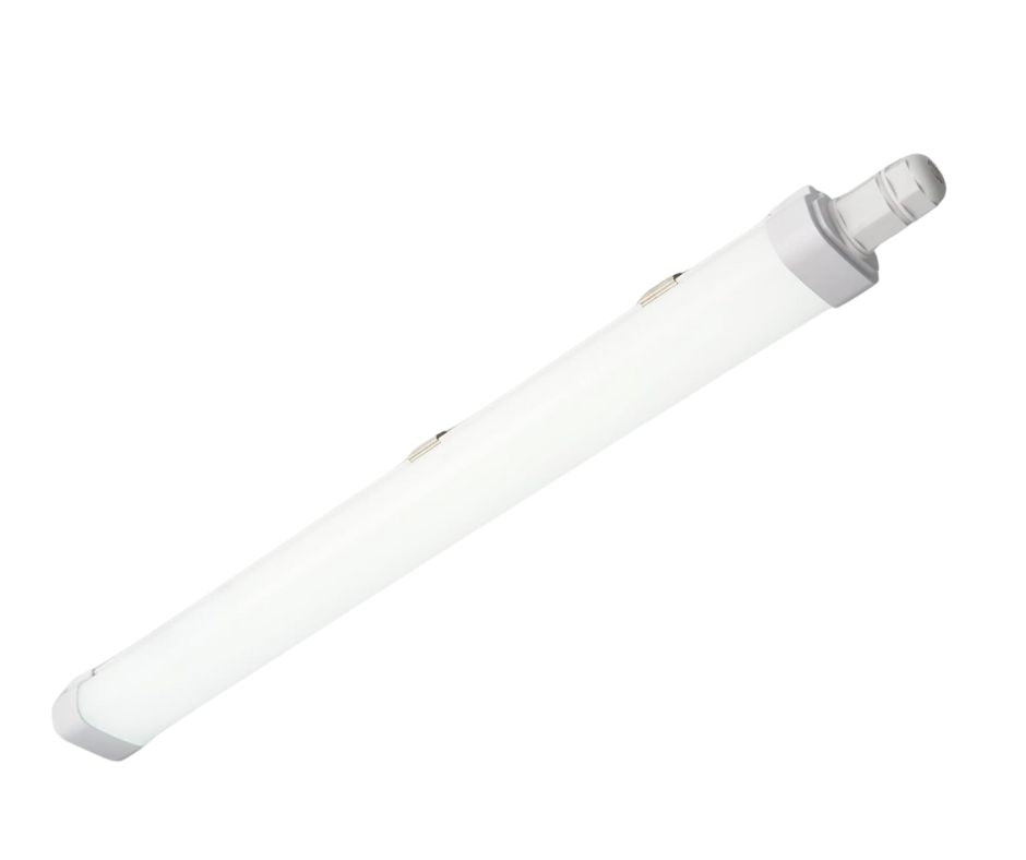 Rørlampe, 0,6 m (2FT) – 15W, 1660 lm, IP65, kold hvid, med integreret stik