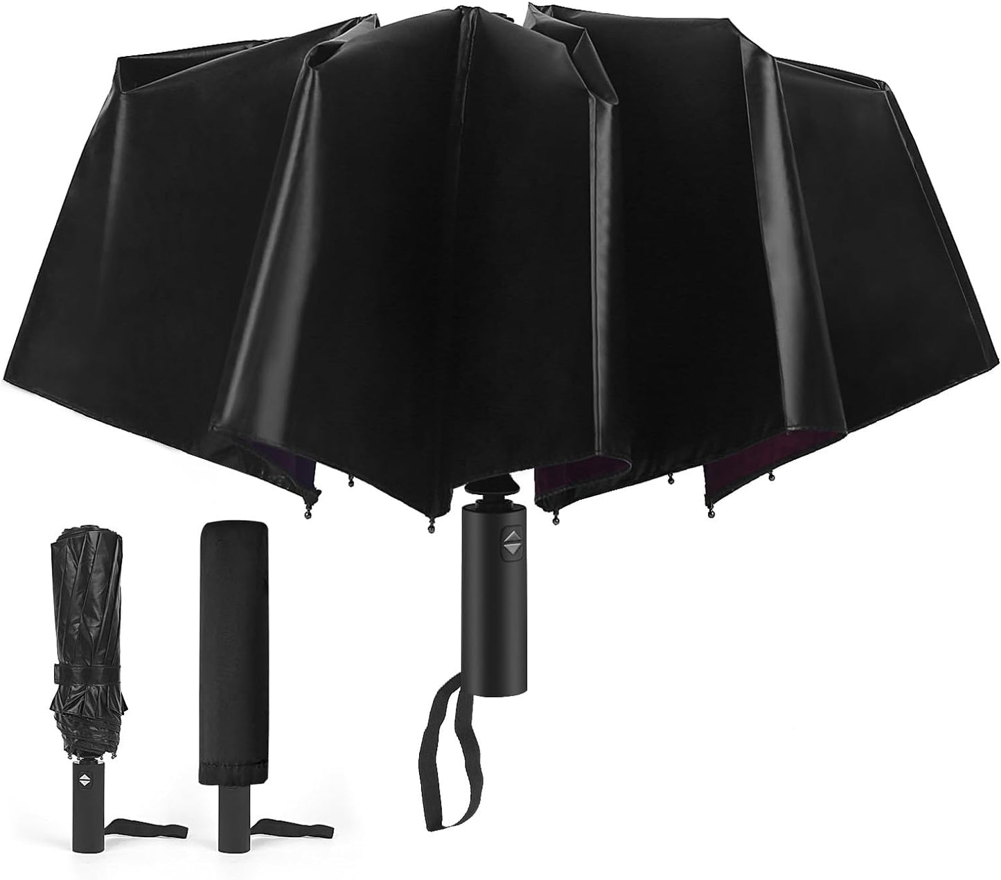 Sateenvarjo, musta/punainen, 105 cm