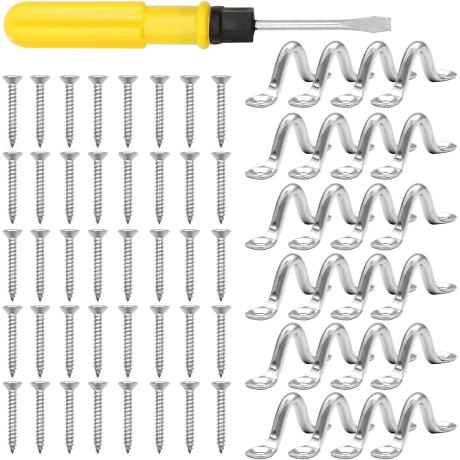 Stainless steel fastening spindles, with screws and screwdriver